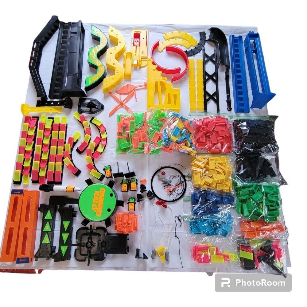 LOT Domino Rally REPLACEMENT Dominos Tracks Parts Airplane Ball Pressman Vintage
